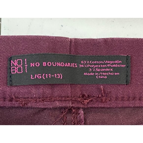 No Boundaries Women's Skinny Jeans Size L (11-13) Wine Burgundy Stretch Pants - Picture 12 of 13